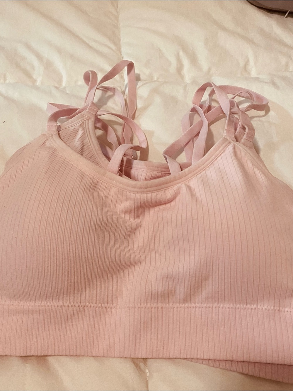 4 for $30.00 Auden Light Pink Ribbed Sports Bralette - Picture 5 of 7